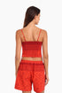 Short top in cotton with adjustable straps